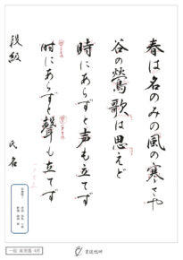 春は名のみの風の寒さ