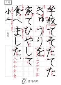 学校でそだてたきゅうりを